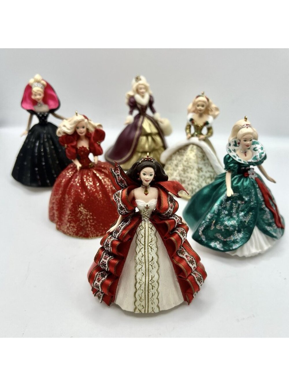 Lot Of 6 Holiday Barbie Hallmark Ornaments 1993-1998 Vintage